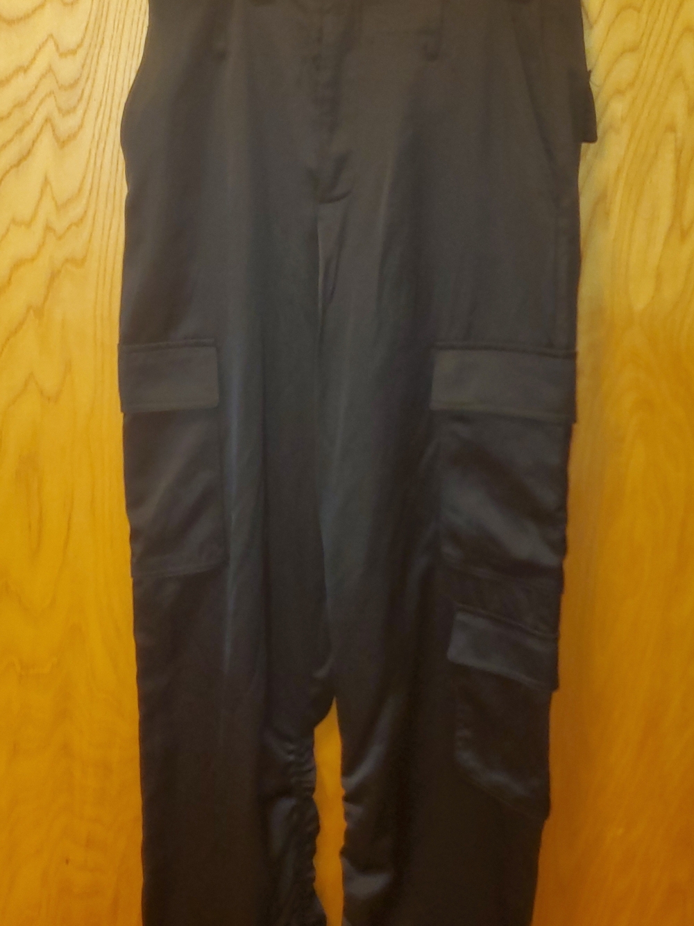 Zara Black Straight-Leg Cargo Jumpsuit